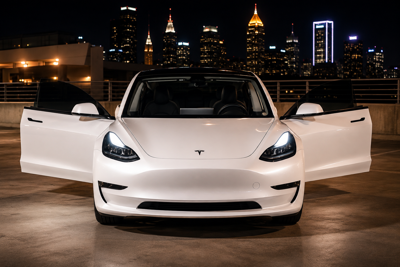 Tesla Model 3 — City Skyline